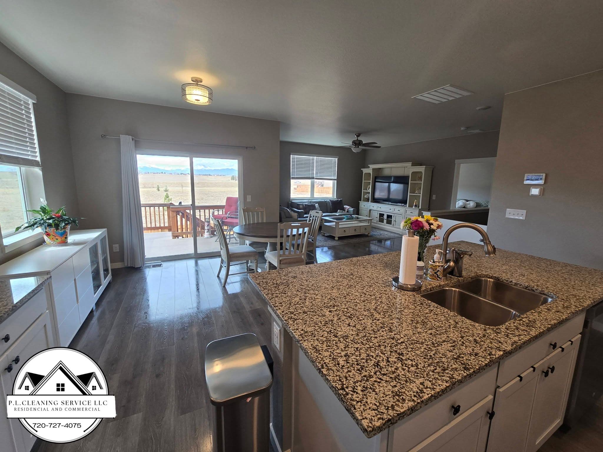 Large open-concept kitchen and living space